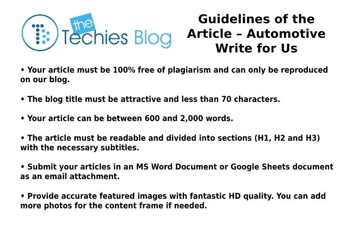 Guidelines of the Article – Automotive Write for Us