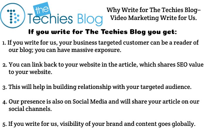 Why Write for The Techies Blog– Video Marketing Write for Us.